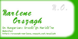 marlene orszagh business card